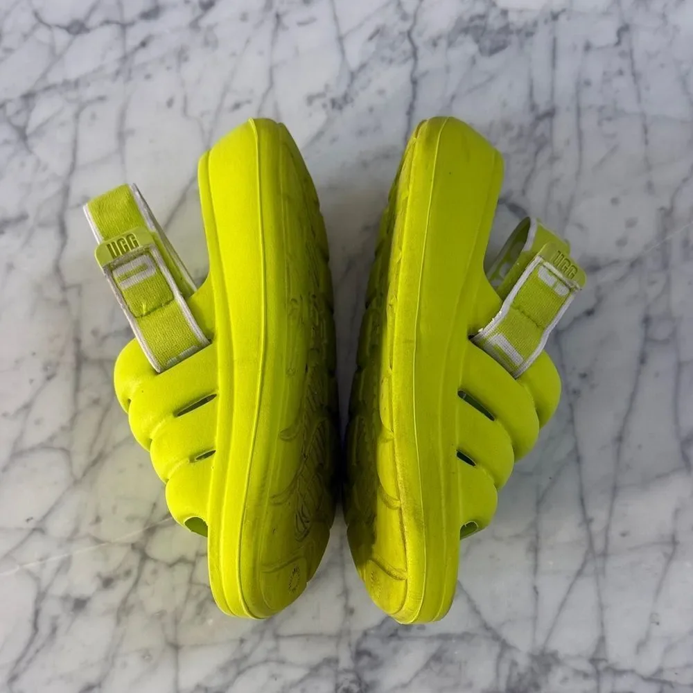 UGG Kids Sport Yeah Slide Sz 1 Neon Lime